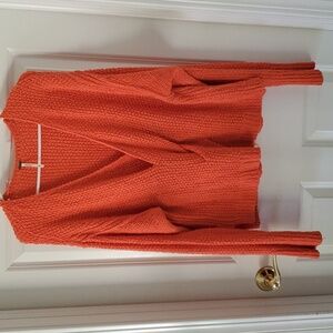 Free People Coco V-neck Orange Sweater Size M